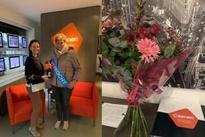 Tevreden klant in kantoor De Panne Tevreden klant in kantoor De Panne