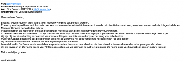 Geen gemakkelijke verkoop tot goed einde gebracht. Geen gemakkelijke verkoop tot goed einde gebracht.